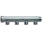Коллектор FAR 1”1/4 (ВР-НР) с 4 отводами ВР 1/2”, межосевое 50 мм